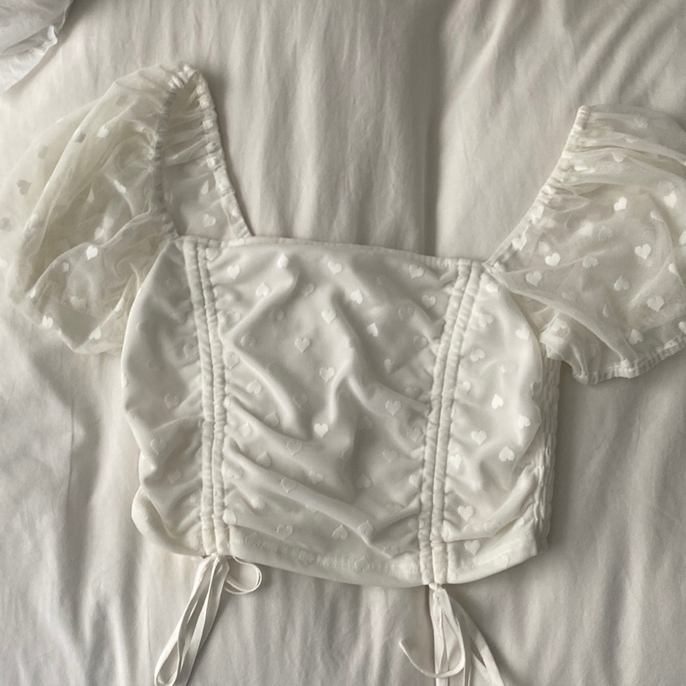 white crop top, only worn once and in perfect condition